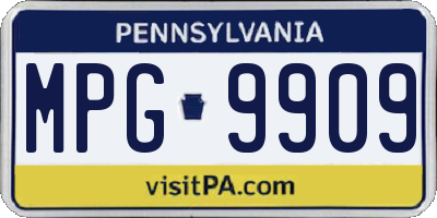 PA license plate MPG9909