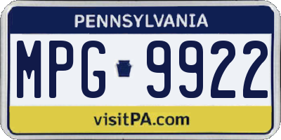 PA license plate MPG9922