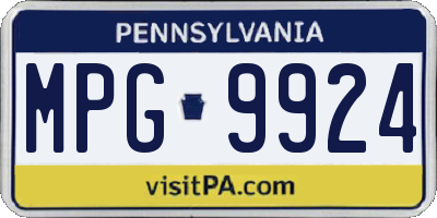PA license plate MPG9924