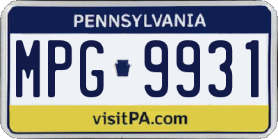 PA license plate MPG9931