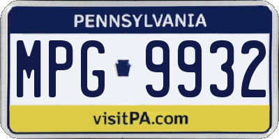 PA license plate MPG9932