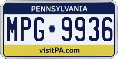 PA license plate MPG9936