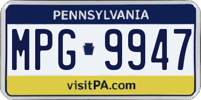 PA license plate MPG9947