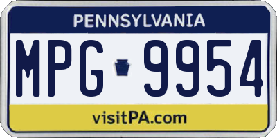 PA license plate MPG9954