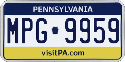 PA license plate MPG9959