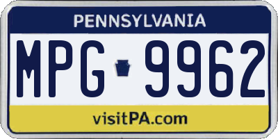 PA license plate MPG9962