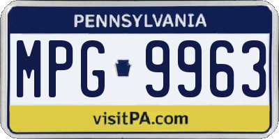PA license plate MPG9963