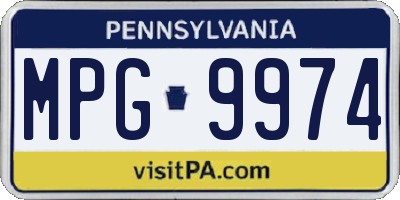 PA license plate MPG9974
