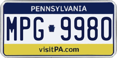 PA license plate MPG9980