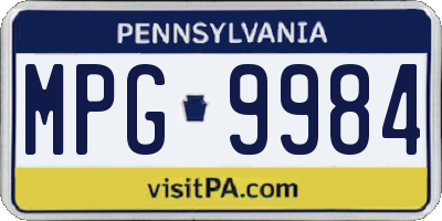 PA license plate MPG9984