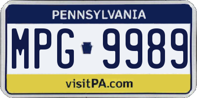 PA license plate MPG9989