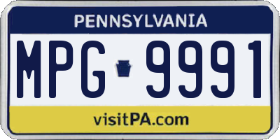 PA license plate MPG9991
