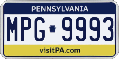 PA license plate MPG9993