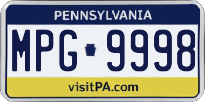 PA license plate MPG9998