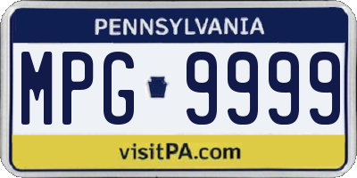 PA license plate MPG9999