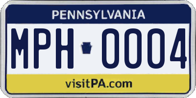 PA license plate MPH0004