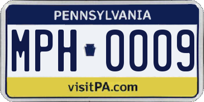PA license plate MPH0009