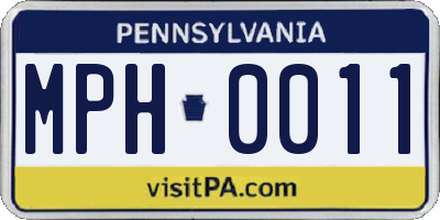 PA license plate MPH0011