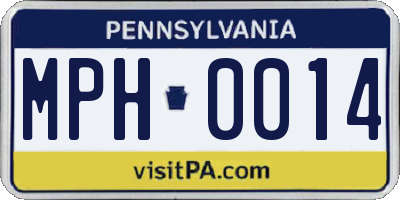 PA license plate MPH0014