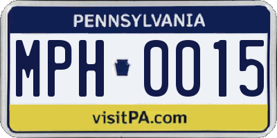 PA license plate MPH0015