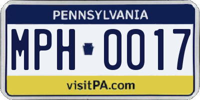 PA license plate MPH0017