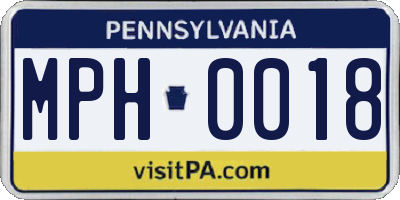 PA license plate MPH0018