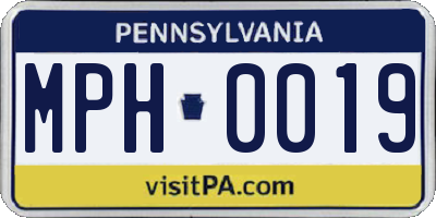 PA license plate MPH0019