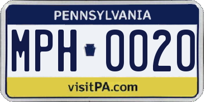 PA license plate MPH0020