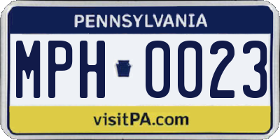 PA license plate MPH0023