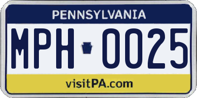PA license plate MPH0025