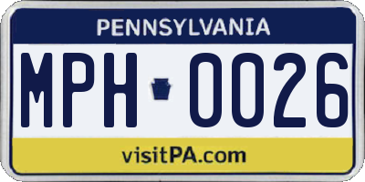 PA license plate MPH0026