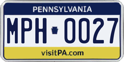 PA license plate MPH0027