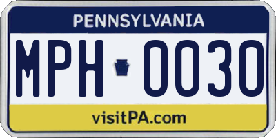 PA license plate MPH0030