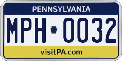 PA license plate MPH0032
