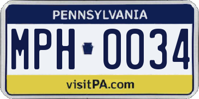 PA license plate MPH0034