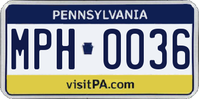 PA license plate MPH0036