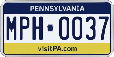 PA license plate MPH0037