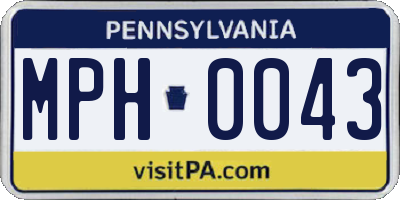 PA license plate MPH0043