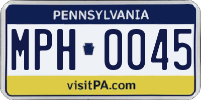 PA license plate MPH0045