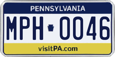 PA license plate MPH0046