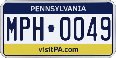PA license plate MPH0049