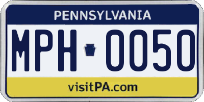 PA license plate MPH0050