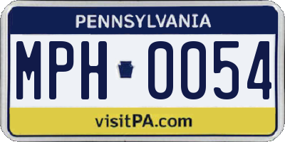 PA license plate MPH0054
