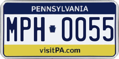 PA license plate MPH0055