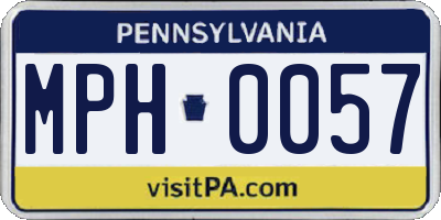 PA license plate MPH0057