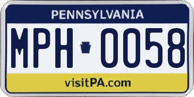 PA license plate MPH0058