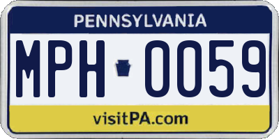 PA license plate MPH0059