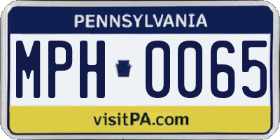 PA license plate MPH0065