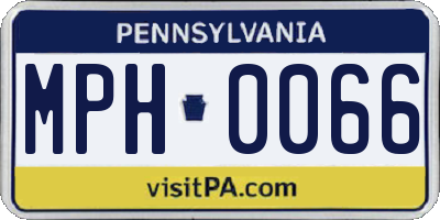 PA license plate MPH0066