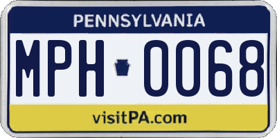 PA license plate MPH0068